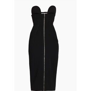OFF-WHITE Ablohland Crepe Black Jer Midi-Dress Size 36 NWT